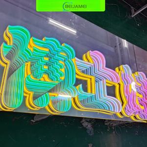 Insegna al Neon Personalizzata con <span class=keywords><strong>Lettere</strong></span> a Specchio Infinito 3D LED in Acrilico per Logo Aziendale e <span class=keywords><strong>Arte</strong></span> Negoziale - Product Image 4