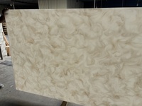 Pierre artificielle polie translucide 4*8 pieds, plaques de faux albâtre pour la décoration murale