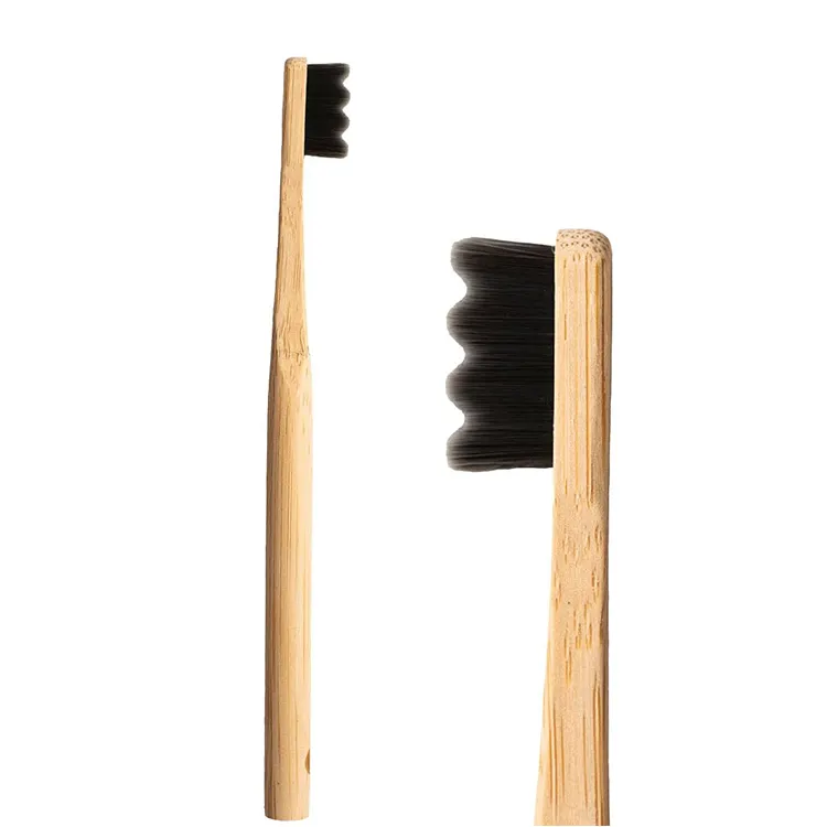 100% Biodegradable Eco-Friendly Wooden Charcoal Nylon Bristle Bamboo Toothbrush Teeth Brush For Adult Kid With Case