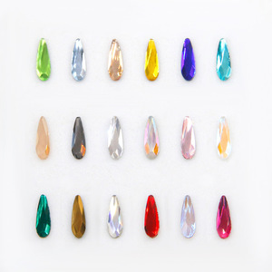 Strass colorés à dos plat, en forme de goutte d'eau et ovales, pour nail art, accessoires de bijouterie DIY et décorations scintillantes - Product Image 3
