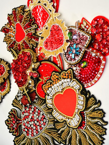 Nhà Sản Xuất Tùy Chỉnh Thêu Sắt Trên Các Bản Vá Lỗi Cho Vải Hình Trái Tim <span class=keywords><strong>Sequin</strong></span> Đính Cườm Rhinestone Appliques - Product Image 2