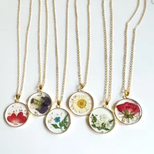 Custom Handcrafts Jewelry Set Gold Plated Year Chain Birthday Month Birth Flower Necklace For Women