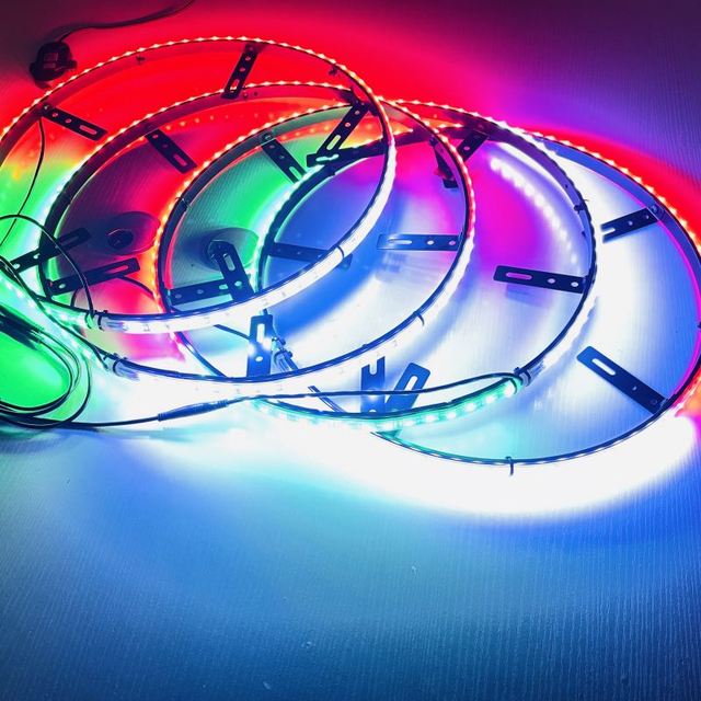 2022 NEWEST 15.5" Quad Row Dream RGB Chasing LED Wheel Rings Light APP sync remote illuminated Rim Lights