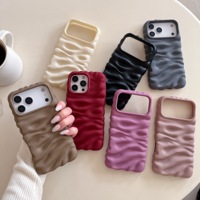 Étui de téléphone en TPU ondulé 3D de luxe, résistant aux chocs et à l'eau, de haute qualité, pour 17 16 15 Pro