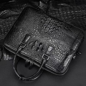 Handmade High Quality Genuine Patina Crocodile <strong>Leather</strong> <strong>Briefcase</strong> Luxury Real Crocodile <strong>Leather</strong> for Men Daily Usage - Product Image 4
