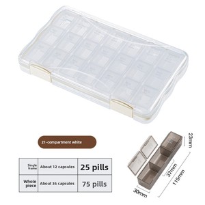 Pastillero Semanal Multicolor Cuidadosamente Seleccionado, Organizador de Pastillas Portátil para 7 Días, 21/<span class=keywords><strong>28</strong></span> Compartimentos, Almacenamiento Multicompartimento - Product Image 6