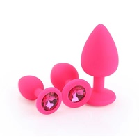 Nouveau 3D Faux Diamant Silicone Plug Anal Couple Flirtant Sex Toy avec Acier Inoxydable et Outil de Masturbation en Métal