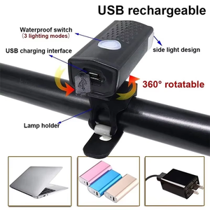 Accessoires universels pour vélo Lampe frontale à LED USB rechargeable Clip <span class=keywords><strong>sur</strong></span> le jeu de phares avant et arrière pour vélo - Product Image 5
