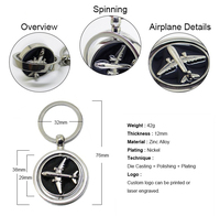 Porte-clés avion de chasse en alliage de zinc, souvenir fabriqué sur mesure avec logo personnalisé, porte-clés avion 3D gravé en métal