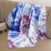 Hijab d'été premium 90*90CM, écran solaire, polyester uni, satin de soie, foulard carré pour femmes
