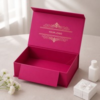 Boîte cadeau de mariage personnalisée avec impression, fermeture magnétique rigide, pliable, dorure magenta, vente en gros directe d'usine, emballage plat