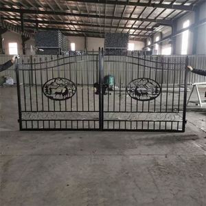 <span class=keywords><strong>Puertas</strong></span> de diseño de árbol oscilante doble de 16 pies/20 pies, puerta principal de hierro forjado <span class=keywords><strong>para</strong></span> el mercado de EE. UU. - Product Image 6