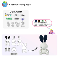 Vente directe usine – Peluche douce en forme de lapin avec rembourrage en coton PP, jouet anti-stress d'anniversaire brodé
