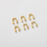 Boucle de queue en cuivre en forme de U électrolytique 18K fermoir de positionnement fil d'acier perlé Bracelet de garde collier accessoires
