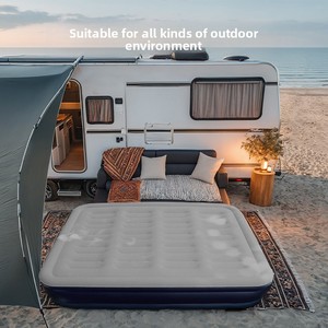 Matelas gonflable floqué transfrontalier haut de gamme en PVC écologique pour extérieur, monté sur véhicule, avec pompe à air électrique - Product Image 2