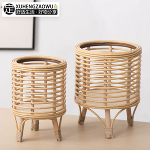 Nordic Rattan Woven Flower <b>Pot</b> <b>Stand</b> Handmade Floor Standing Home Office Plant Decor XH24-344DZ - Product Image 5
