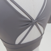 Soutien-gorge de sport à manches courtes pour femme, dos ouvert, bretelles croisées, nylon, élasthanne, OEM