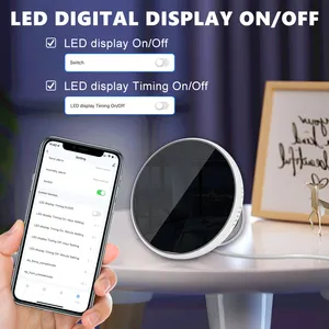 Tuya Cảm Biến Độ Ẩm Nhiệt Độ Wifi Nhiệt Kế Đo Độ Ẩm Usb Đẩy Báo Động Trong Nhà Màn Hình Gương LED Màn Hình Kỹ Thuật Số Cho Alexa