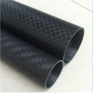 Fibra di carbonio ad alto modulo t 1000 100% 3k twill tessuto in fibra di carbonio tubo od 26mm 25mm