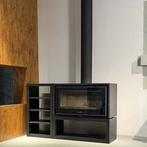 Poêle <span class=keywords><strong>à</strong></span> bois en acier au design moderne pour chauffage domestique hivernal, idéal pour villas, salons et hôtels - Product Image 4