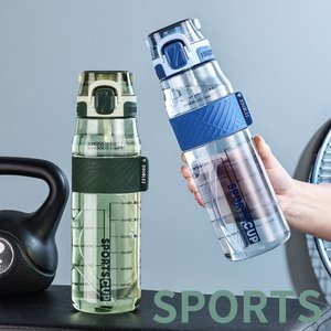 Garrafas de Água Plásticas de 32oz/1000ml com Marcas de Medição e Tampa com Mola para Uso em Academia e Atividades ao Ar Livre - Product Image 3