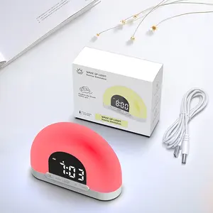 2024 New Color Changing Digital Desk Alarm Clock Smart Sunrise Sunset Sunlight Wake Up Light