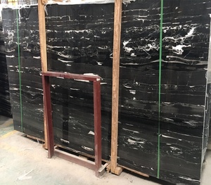 Doğal taş döşeme sınır tasarım mermer fayans gümüş Portoro siyah mermer - Product Image 2