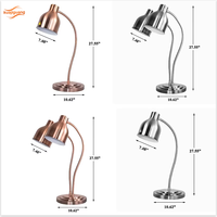 Lampe chauffante rectangulaire en or rose à tête unique pour buffet, lampe de présentation alimentaire, lampe chauffante pour réchauffer et maintenir les aliments