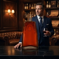 Bouteille en verre de 700 ml avec motif floral en relief, bouteille en verre carrée, adaptée pour l'emballage du brandy, du cognac et du whisky