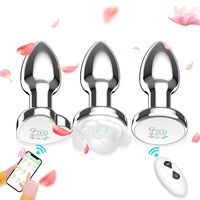 Dildo anal électrique lumineux pour adultes, jouets intimes pour couples, vibrateur à télécommande, plug anal en métal, contrôle par application, 9 fréquences