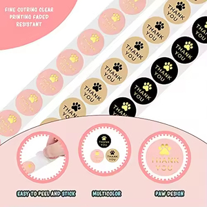Daily Cute Paw Thank You <b>Stickers</b> Seal Labels Gold Foil Gift Packaging <b>Stickers</b> Stationery Decor - Product Image 3
