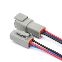 Kabel Harness Pigtail Konektor Tahan Air 4 Pin Kustom, Kabel Otomotif Abu-abu Male Female untuk Truk, Mesin Off-road, Lampu LED