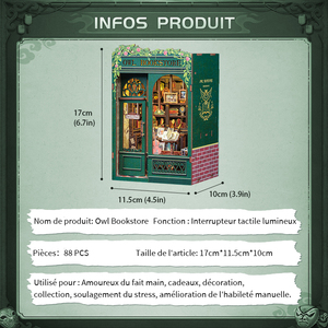 Cutebee Vente Flash DIY Book Nook SD02 Owl Bookstore Puzzle en Bois 3D Miniature Maison <span class=keywords><strong>de</strong></span> Poupées 3D - Product Image 4
