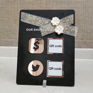 Tischplatte Logo Zeichen Spiegel Qr Code Zeichen Stand Plaque Zeichen Laser Niedlich Social Media Business Acryl 10 Karton Indoor Violet Logo - Product Image 6