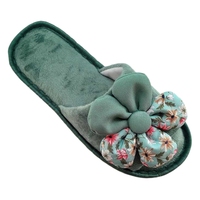 Chaussons d'intérieur légers pour femmes, hiver/printemps, à bout ouvert, avec semelle intérieure en peluche, soutien de la voûte plantaire, en velours chaud, pour la chambre