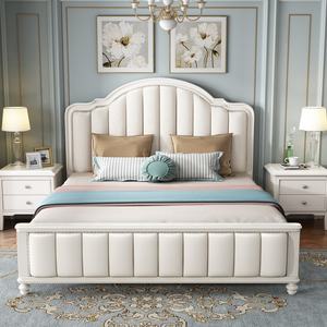 เฟอร์นิเจอร์ห้องนอนเจ้าหญิงสไตล์โมเดิร์นสุดหรู เตียงดีไซน์เนอร์พร้อมชุดเครื่องนอนผ้าหุ้ม เตียงไม้แบบคู่พร้อมฐานเตียงสำหรับขนาดเตียงคู่ - Product Image 3