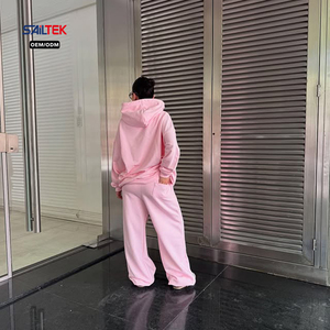 Conjunto de Sudadera Holgada de Forro Polar y Pantalones Anchos Personalizados para Fabricantes de Ropa - Chándal <span class=keywords><strong>Oversize</strong></span> Casual Urbano para <span class=keywords><strong>Mujer</strong></span> - Product Image 5