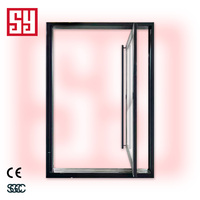 Porte pivotante moderne en acier inoxydable et verre, isolation phonique, finition en fer forgé pour grande entrée principale, ouverture latérale, villa