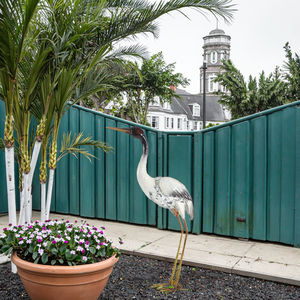 Belle Sculpture d'aigrette en fer d'extérieur Design moderne enduit de poudre <span class=keywords><strong>charme</strong></span> artistique Pots de fleurs jardinières pour pelouses et campings - Product Image 1
