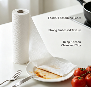 White 2 Ply <b>Paper</b> Towel Roll Multi Purpose <b>Kitchen</b> Towel Virgin Wood Pulp Custom Printed Jumbo Roll Standard Roll - Product Image 4