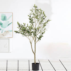 S02317 Vente en gros de plantes artificielles avec pot Arbres artificiels bon marché Arbre en plastique décoratif Arbre artificiel d'olivier à vendre - Product Image 3