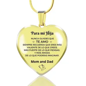 Collar con Colgante en Forma de Corazón con Letra Grabada, Chapado en Oro/Plata, de Acero Inoxidable, Estilo Deportivo Unisex, Moda Budista, Gran Venta 2026 - Product Image 3