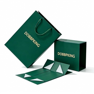 Caja de Cartón Verde de Lujo con Tapa para Perfume, Joyería, Velas, Ropa, Sombreros, Bolsa de Papel Premium para Compras - Product Image 1