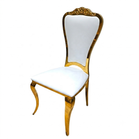Chaises de salle à manger modernes de luxe en cuir rembourré avec pieds en acier inoxydable pour hôtel