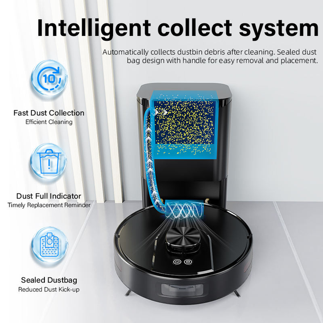 High-Efficiency Robot Vacuum Mop Combo with LDS Navigation & AI Obstacle Avoidance