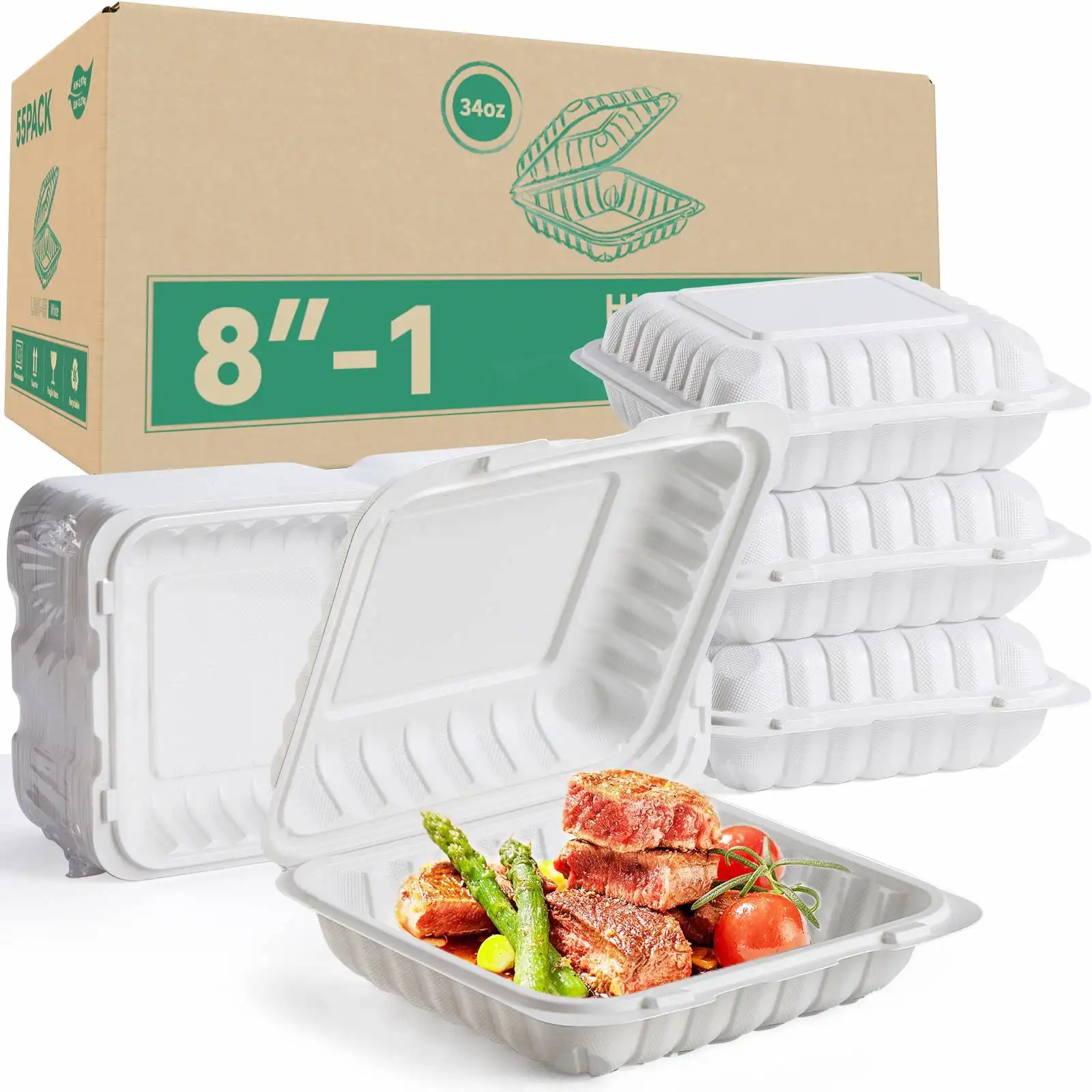9 Inch 3 Compartiment Maaltijd Prep Bento Box Magnetron Veilig Om Te Gaan Container