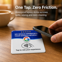 Carte NFC Google Review : Autocollant de table programmable avec URL, étanche, en époxy, 13,56 MHz, NTAG213, pour avis Google