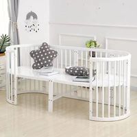 Lit de Bébé Ovale Blanc avec Canapé et Table d'Apprentissage, Lit de Jeu pour Enfants pour Chambre à Coucher ou Usage Hospitalier