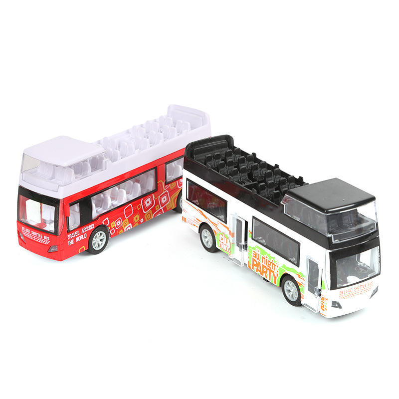 Autobús De Juguete Rojo Escala 1:32 – Con Luces, Música Y Techo Abierto, Para Niños Mayores De 3 Años