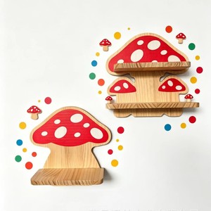 Wooden Mushroom Wall <b>Shelf</b> Light Brown Storage <b>Rack</b> For Children Room - Product Image 4
